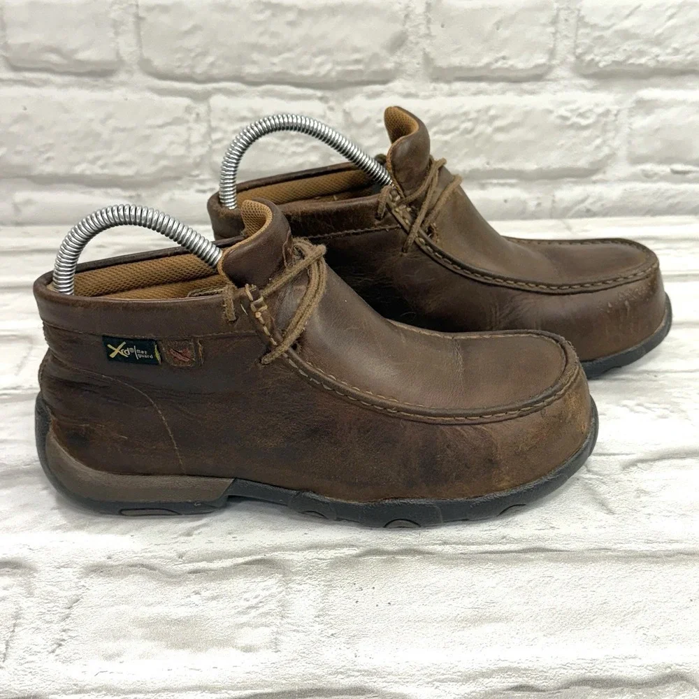 Twisted X Chukka Driving‎ Moc Boots Mens 6.5 M Brown Leather Barn Chore WDMCTM1